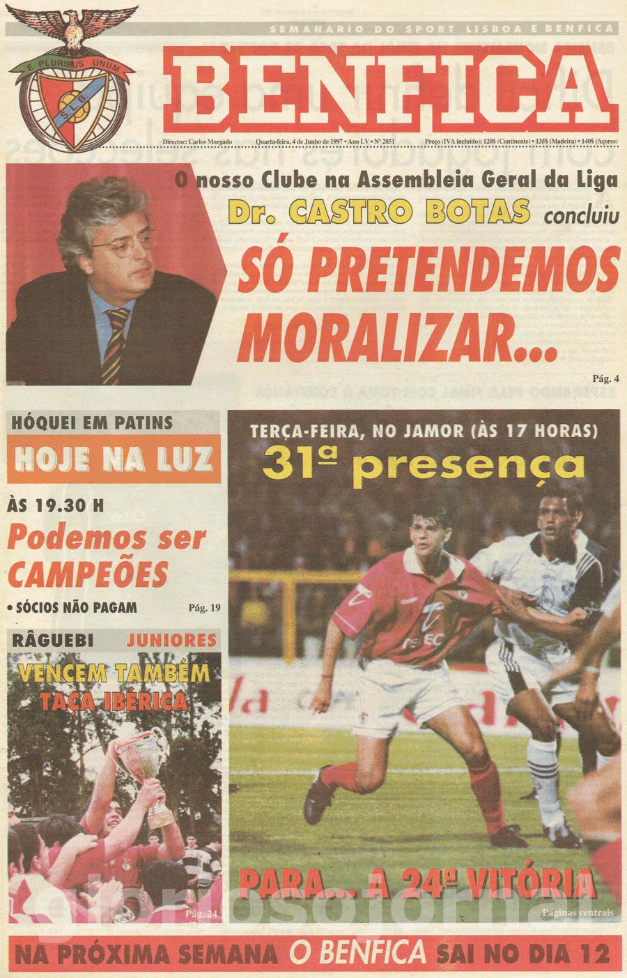 jornal o benfica 2851 1997-06-04